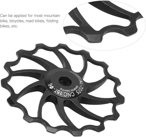 Derailleur Pulley, 15T Mountain Bike Rear Pulley Aluminium Alloy Ceramic Bearing Derailleur Pulley(Black) in Saudi Arabia