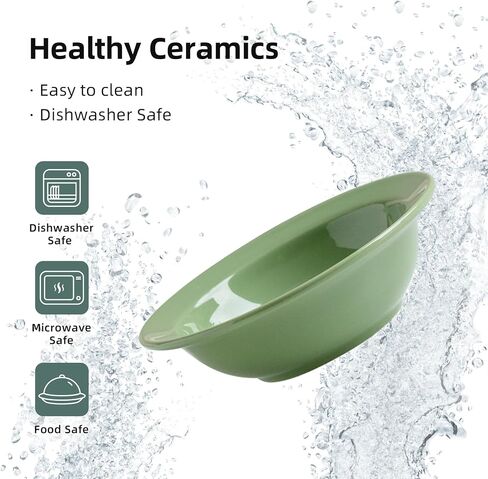 Ceramic Raised Cat Bowl, Elevated Cat Food and Water Bowl,Kitty Bowl,Cat Dish, Pet Feeder, Protect Cervical Spine,Pet Supplies (5.5inch, Bowl x 4 - Green) in Saudi Arabia