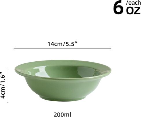 Ceramic Raised Cat Bowl, Elevated Cat Food and Water Bowl,Kitty Bowl,Cat Dish, Pet Feeder, Protect Cervical Spine,Pet Supplies (5.5inch, Bowl x 4 - Green) in Saudi Arabia