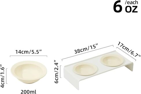 وعاء القطط المرتفع من السيراميك، وعاء طعام ومياه مرتفع للقطط، وعاء كيتي، طبق القطط، جهاز تغذية الحيوانات الأليفة، حماية العمود الفقري العنقي، مستلزمات الحيوانات الأليفة (5.5 بوصة، وعاء × 4 - أخضر) in Kuwait