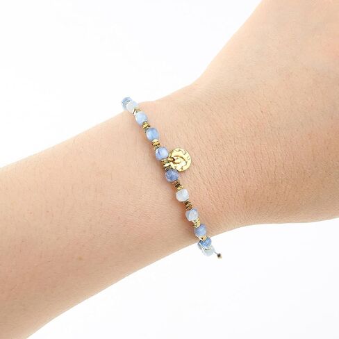 سوار مصنوع يدويًا من حجر النمر الأصفر الطبيعي قابل للتعديل للنساء والفتيات، هدية مدروسة مع بطاقة محفظة من الفولاذ المقاوم للصدأ، ترمز إلى الحب والمعنى in Kuwait