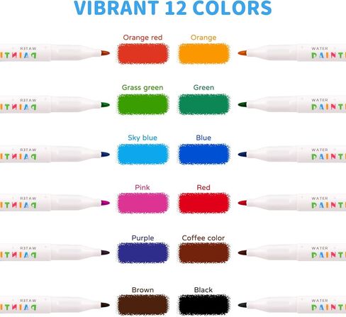 مجموعة أقلام الرسم المائي السحرية للأطفال من SAYEEC، قلم حبر عائم سحري مع ملعقة، 12 لونًا، قلم سبورة بيضاء قابل للمسح الجاف، أقلام رسم خربش مائية ملونة سحرية، هدايا مثالية للأولاد والبنات in Kuwait