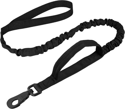Tactical Dog Leash, Heavy Duty Dog Leash Bungee for Medium and Large Dogs, No Pull Dog Leash for Shock Absorption, 4FT Military Dog Leash with 2 Control Handles Training Leash in Saudi Arabia