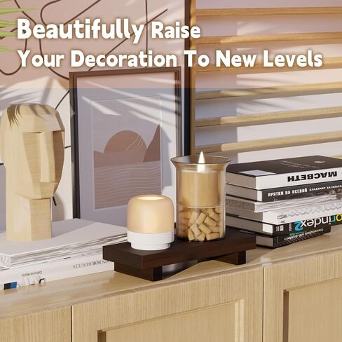Kitchen Soap Tray Decor, Bamboo Pedestal Stand Risers for Display Decorative, Black Sink Tray for Kitchen Decor and Accessories, Dish Soap Holder Kitchen Counter Tray 8.7" x 3.5" x 1.6" in Saudi Arabia