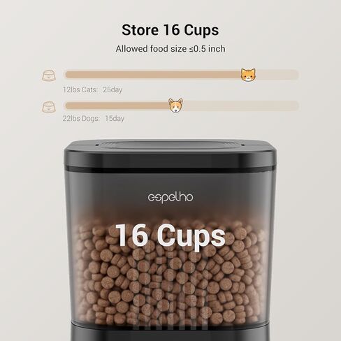 Automatic Cat Feeders with Camera: HD Video Pet Feeder with Voice Recorder& Motion Detection- 2.4G WiFi Smart App Control Auto Feeder- Timed Cat Food Dispenser with 2-Way Audio for Cat and Dog in Kuwait