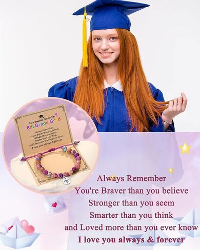 Natural Colorful Stone Ajustable Compass Bracelet - 8th 5th Grade Kindergarten High School Graduation Gifts for Girls Friend Daughter Granddaughter Niece in Saudi Arabia