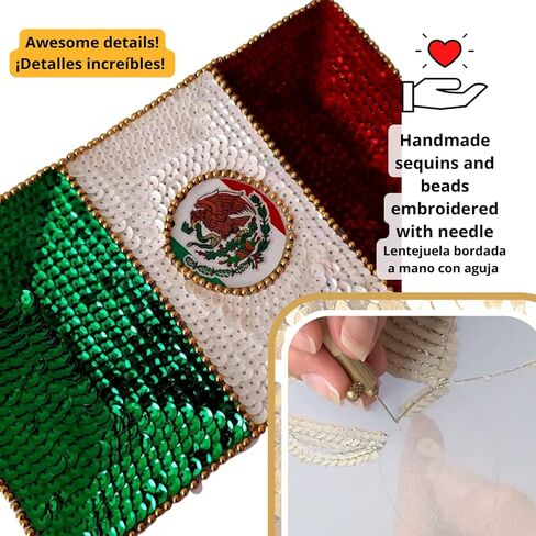 رقعة علم المكسيك، زخرفة الترتر بالعلم المكسيكي، بانديرا المكسيك، زينة العلم المكسيكي، رقعة العلم الخياطة، رقعة سترة الدنيم المكسيكية in Kuwait