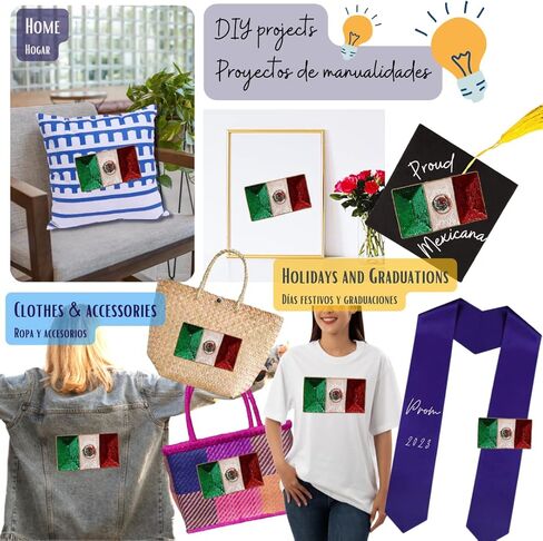 رقعة علم المكسيك، زخرفة الترتر بالعلم المكسيكي، بانديرا المكسيك، زينة العلم المكسيكي، رقعة العلم الخياطة، رقعة سترة الدنيم المكسيكية in Kuwait