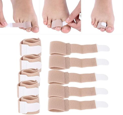 Toe Separators, 10 Pcs Toe Cushioned Bandages, Toe Finger Buddy Bands for Correcting Hammer Crooked Overlapping Broken Toes, Finger Protectors Straighteners, Hammer Toe Splints in Saudi Arabia