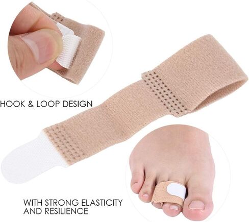Toe Separators, 10 Pcs Toe Cushioned Bandages, Toe Finger Buddy Bands for Correcting Hammer Crooked Overlapping Broken Toes, Finger Protectors Straighteners, Hammer Toe Splints in Saudi Arabia