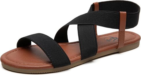 Trary Sandals Women, Womens Sandals, Flat Sandals for Women Dressy Summer, Women's Sandals, Elastic Sandals for Women, Cute Sandals, Open Toe Dress Sandals,Wide Sandles Womans, Sandalias Para Mujer in Kuwait