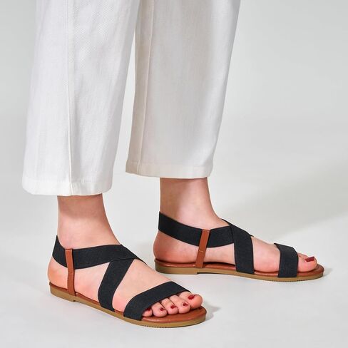 Trary Sandals Women, Womens Sandals, Flat Sandals for Women Dressy Summer, Women's Sandals, Elastic Sandals for Women, Cute Sandals, Open Toe Dress Sandals,Wide Sandles Womans, Sandalias Para Mujer in Kuwait