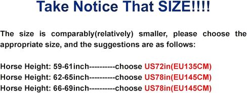 بطانية حصان 1200D مقاومة للماء، بطانة حشو قطنية دافئة 400 جرام، بطانية حصان ممتازة، بطانية متوسطة الوزن مقاومة للماء 78 بوصة، 145 سم (مناسبة للخيول بطول خلفي 55 بوصة) in Kuwait