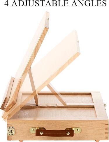 DEAYOU Wood Easel Storage Box, Portable Sketchbox Drawing Easel Case Palette for Art Supply, Painters, Adult, Student in Saudi Arabia