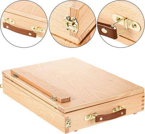 DEAYOU Wood Easel Storage Box, Portable Sketchbox Drawing Easel Case Palette for Art Supply, Painters, Adult, Student in Saudi Arabia