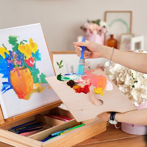 DEAYOU Wood Easel Storage Box, Portable Sketchbox Drawing Easel Case Palette for Art Supply, Painters, Adult, Student in Saudi Arabia