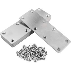 10 Pack 5-1/2" x 2" Flat Mending Plate, 201 Stainless Steel Straight Bracket with Hole, Metal Repair Connector, 1.9 mm Thick in Kuwait