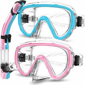 مجموعة أدوات الغطس من بايرويفو للبالغين | قناع غطس معزز مضاد للضباب ومضاد للتسرب | انبوب التنفس الجاف بدون تنفس | رؤية بانورامية 180 درجة مع أكياس سريعة الجفاف in Kuwait