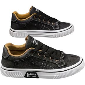 Men's Skate Shoes Trendy Canvas Casual Sports Shoes for Daily Vintage Style Street-Inspired Men's Canvas Sneakers in Kuwait