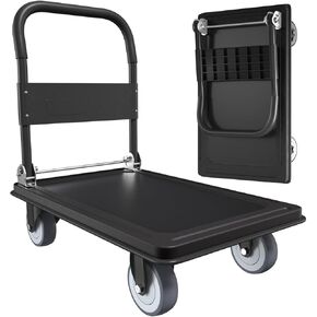 WUD Push Cart, Folding Mobile Platform Trolley,Thickened and Reinforced, 360° Swivel Wheels,35.4 “L x 23.6 "W, 1100 lb. Pink Dolly cart with Wheels (Pink, Large) in Saudi Arabia
