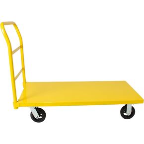 عربة منصة صناعية عربة دوللي 3300 رطل شديدة التحمل 48 بوصة × 24 بوصة منصة يدوية شاحنة دفع عربة سوبر شديدة التحمل لوحة ألماس تجارية مسطحة مع عجلات دوارة متحركة 8 بوصات (برتقالي) in Kuwait