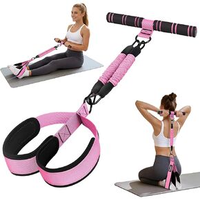 Upgrade Pedal Resistance Band with Handle, Adjustable Tube Foot Pedal Device Puller Exercise Bands, for Abs Arm Leg Waist Workout, Core Pilates, Sit Up Fitness Equipment for Full Body Training in Kuwait