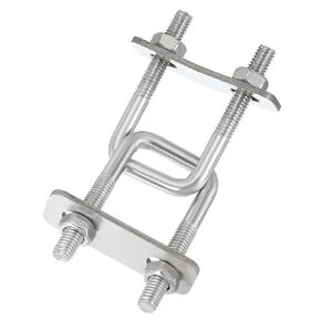 PATIKIL Square U-Bolts, M8x50x50mm Square Bend U-Bolt 304 Stainless Steel Pole U Bolt with Nut Plate Washer for Boat Trailer Camping Sailboat, Pack of 2 in Kuwait