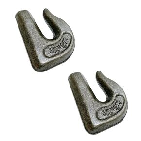 2 Pack 3/8'' Weld-On Chain Hooks Forged Clevis Grab Chain Hooks Heavy Duty Grade 70 Load Limit 6600 LBS Fit Welding onto Tractors or Excavators Truck Forklift Trailers Car in Kuwait