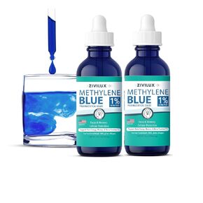 Methylene Blue Drops - USP Pharmaceutical Grade 1% Solution, 99.99% Pure, Third-Party Tested, Formaldehyde Free, Alcohol Free, Made in USA, 2 fl oz (Pack of 2) in Saudi Arabia