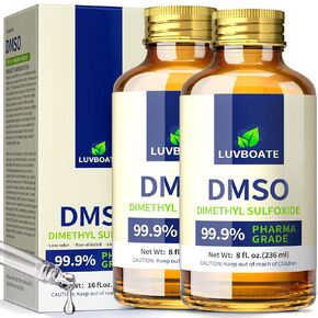 DMSO 99.9% درجة فارما، سائل نقي ثنائي ميثيل سلفوكسيد 16 أونصة سائلة في زجاجة زجاجية مع قطارة، غير مخفف، رائحة منخفضة in Kuwait