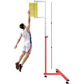جهاز اختبار القفز العمودي القائم على الأرض، أداة قياس القفز العمودي بارتفاع قابل للتعديل من 5.6 إلى 11.8 قدم، عمود تدريب القفز العمودي مع ريشة لكرة السلة، وتدريب الكرة الطائرة in Kuwait
