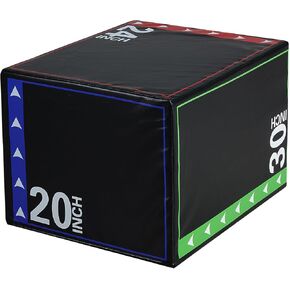 OLIXIS 3-in-1 Plyo Jumping Exercise Box Home Gym Workout Trainer, Non-Slip Multi-Use Cushioned Plyometric Jump Box for Conditioning, Strength Training in Kuwait