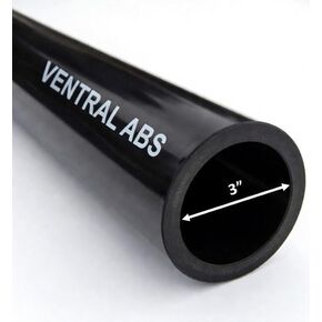 VENTRAL Schedule 40 ABS Drain Pipe 3 Inch (3.5 OD), Black, Cut Lengths for DWV Plumbing Sewer Waste Vent (18 Inches Long) in Kuwait