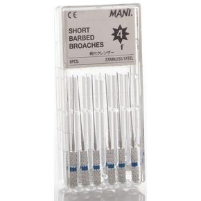 Mani 1500 Short Barbed Endodontic Dental Broaches #1 XXXF 6/Pk in Kuwait