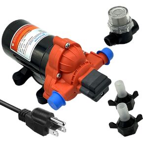33-SERIES مضخة غشاء مياه 115 فولت، مضخة ضغط المياه الصناعية، 50 رطل لكل بوصة مربعة عند الطلب مضخة تحضير ذاتية مع قابس أمريكي للمطبخ والحمام RV Caravan Marine Yacht in Kuwait