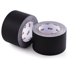 شريط لاصق أسود احترافي مقاس 3 بوصة × 30 ياردة، بدون بقايا، مقاوم للماء، غير عاكس، سهل التمزق، شريط قماشي متعدد الأغراض غير لامع للمسرح والاستوديو والمشروعات اليدوية in Kuwait