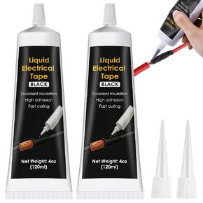 شريط كهربائي سائل 8 أونصة/240 مل، شريطان سائلان 4 أونصة 120 مل، غراء مانع للتسرب جاف وسريع مقاوم للماء، مانع التسرب الكهربائي، غراء الأسلاك، للاستخدام الداخلي/الخارجي، إصلاح السيارات البحرية/الخارجية in Kuwait