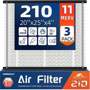 2 Pack 210 Replacement Air Filter, MERV 11,Actual Size: 20.47"x25.6"x3.94", Nominal Size: 20''x25''x4'', HVAC Furnace Filter, Compatible with AprilAire Models 1210, 1620, 2210, 2216, 3210, 4200 in Kuwait