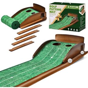 Putting Green Indoor, Extra Large & Wide Golf Putting Mats Practice Indoor, 9.8ft Indoor Putting Green with Ball Return, Thickened Wrinkle-Free Memory Rubber, Training Aid for Home Office, Ideal Gift in Kuwait