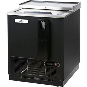 Horizontal Bottle Cooler Deep Well 25" Width NSF Certified Commercial beer bottle Refrigerator Black 33°-38°F Top-Loading in Kuwait