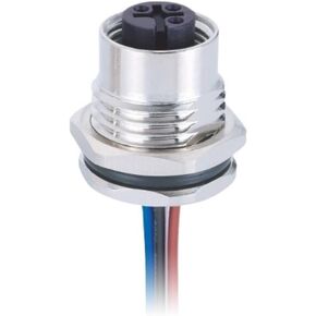 M12 3 دبوس نوع لوحة مضادة للالتصاق نوع مقبس أنثى قفل أمامي مع موصل مستشعر السلك in Kuwait