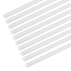 10-Pack Round Plastic Bars Rods, 1mm x 250mm ABS Smooth Plastic Tube for DIY Craft Sticks/Sand Table Model/Scene Making, Easy to Cut and Paint[White] in Kuwait