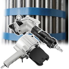 ربط معدني يعمل بالهواء، آلة ربط هوائية لأشرطة فولاذية بعرض 19/25/32 مم، قوة شد 8,500 نيوتن، أداة ربط معدنية شديدة التحمل بالهواء المضغوط in Kuwait