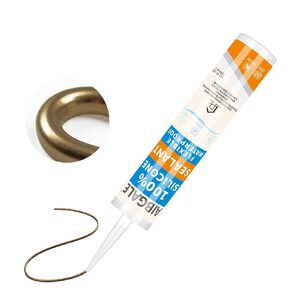 سدادة سيليكون متعددة التشطيبات باللون الذهبي الشمبانيا، مانع تسرب سيليكون لجميع الأغراض مقاوم للماء، مانع تسرب RTV مرن للمطبخ، السقف، الباب، لوحات الركل والبلاط الراقي، 10.1 أونصة (ذهبي شامبانيا) in Kuwait