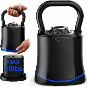 Adjustable Kettlebell，6-in-1 Quick Change Adjustable Kettlebell Set (6.5-40 LBS) for Home Gym - Space-Saving Design with Scratch-Resistant Rubber Base to Protect Floors, Two-Way Rotating Handle for Full Body Workouts in Kuwait