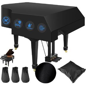 غطاء بيانو صغير للأطفال - طبقة خارجية من أكسفورد 600D مع بطانة من الصوف الفخم، مقاوم للماء للخدش لتغطية البيانو الكبير (S - 62.99 بوصة/160 سم) in Kuwait