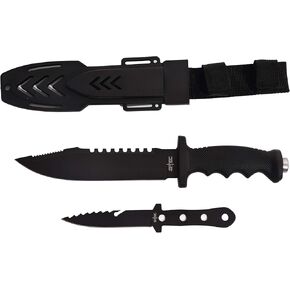 11.5" Tactical Survival Hunting Fixed Blade for Practical Use Durable Knife Bowie w ABS Sheath and a Throwing Knife in Kuwait