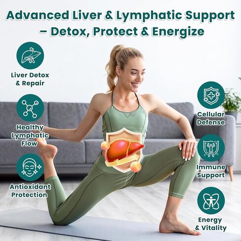 Liposomal Lymphatic Drainage Drops, Liver Cleanse Detox & Repair Liquid Supplement with Milk Thistle, Dandelion, Burdock Root & Echinacea - Lymph & Liver Detox, Antioxidant, Natural Flavor 2 Fl Oz in Saudi Arabia