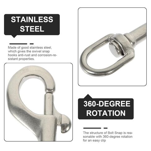 Cabilock 2pcs 316 Stainless Steel Swivel Bolt Snap Hooks 87mm Single Headed Diving Snap Hooks Heavy Duty Spring Clips for Pet Leashes and Underwater Use in Saudi Arabia