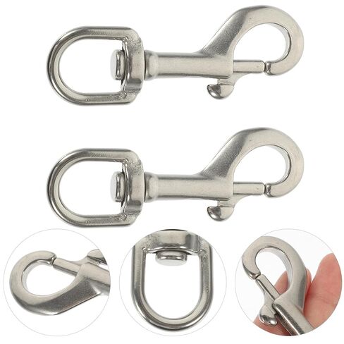 Cabilock 2pcs 316 Stainless Steel Swivel Bolt Snap Hooks 87mm Single Headed Diving Snap Hooks Heavy Duty Spring Clips for Pet Leashes and Underwater Use in Saudi Arabia